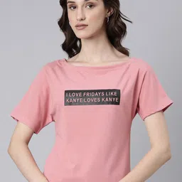 SHOWOFF Peach-Coloured Typography Printed Extended Sleeve Slim Fit T-shirt-picture-20