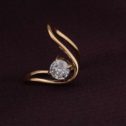 PALMONAS Trendy Curve CZ-Diamond Studded Ring Size-6 for Womens- Waterproof & Anti-Tarnish-image-15