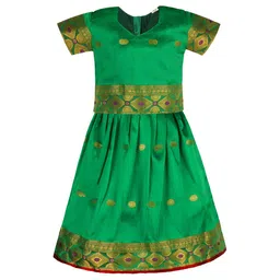 Wish Karo Girls Woven Design Ready to Wear Satin Lehenga & Blouse-picture-44