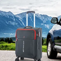 VIP SUPREMA 8W Minimal Brand Logo Printed Soft-Sided Cabin Trolley Suitcase-11