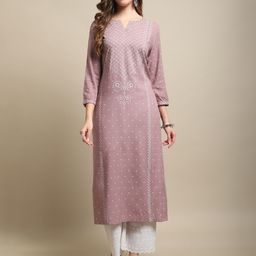 Cantabil Notched Neck Bandhani Printed Straight Kurta-picture-18