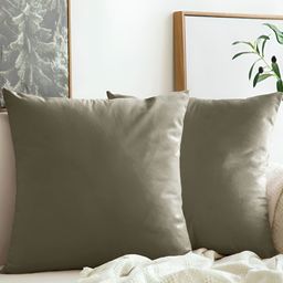 Aurave Khaki 2 Pcs Square Cushion Covers-image-21