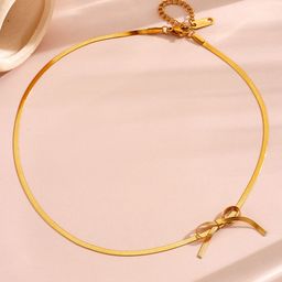 Designs & You Gold-Plated Bow Necklace-37