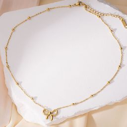 Designs & You Gold-Plated Bow Necklace-12