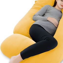 DADDY COOL Yellow & White Faux Velvet Fibre Filled Ultra Soft Maternity Pillow-image-30