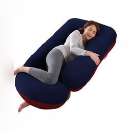 DADDY COOL Navy Blue & Maroon Fibre Filled Lightweight Maternity Pillow-image-98