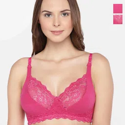 Inner Sense Pack Of 2 Floral Lace Full Coverage Underwired Anti Microbial Bra-0