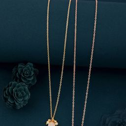 DressBerry Beige Set Of 2 Gold-Plated Necklace and Chains-image-2