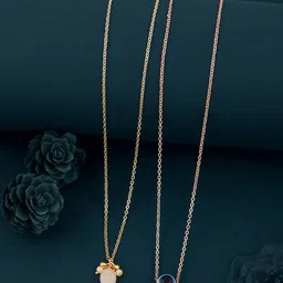 DressBerry Blue Set Of 2 Gold-Plated Necklace And Chains-52
