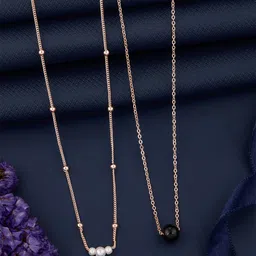 DressBerry Set Of 2 Gold-Plated Stone Studded Brass Chain-37