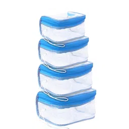 Kuber Industries Pack of 4 Transparent Solid PVC Travel Toiletry Organisers-55