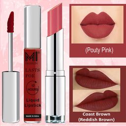 MI FASHION Set of Lip Magic Liquid Lipstick 3.5ml - 11 & Creamy Matte Lipstick 3.5g - 23-54