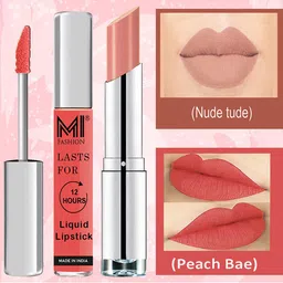 MI FASHION Set of Silky Smooth Liquid Lipstick 3.5 ml & Creamy Matte Lipstick 3.5 g-1