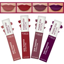 FORFOR Set of 4 Powerstay Non-Transfer Waterproof Liquid Matte Lipstick - 5ml Each-91