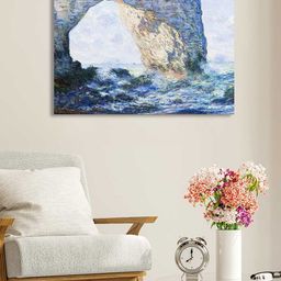 Art Street Blue & White The Manneporte Near Tretat Canvas Painting Wall Art-9