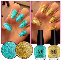 MI FASHION Set Of 2 Ultra Glass High Shine Glitter Long Stay Nail Polish - 15ml Each-12