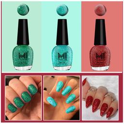 MI FASHION Vernis A Ongles Set Of 3 Bang On High Shine Long-Stay Nail Polish 15 ml Each- Radium, Blue, Red-20