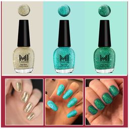 MI FASHION Set of 3 Vernis A Ongles High Shine Glitter Nail Polish - 15 ml each-image-95