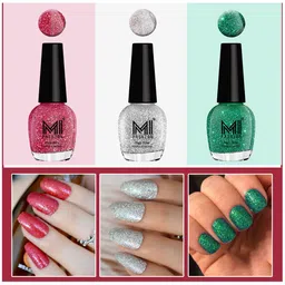 MI FASHION Set of 3 Vernis A Ongles High Shine Glitter Nail Polish - 15 ml each-image-60
