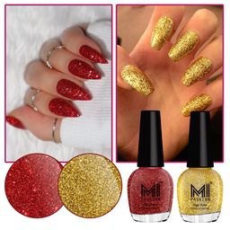 MI FASHION Set Of 2 Ultra Glass High Shine Glitter Long Stay Nail Polish - 15ml Each-13
