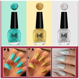 MI FASHION Set of 3 Vernis A Ongles High Shine Glitter Nail Polish - 15 ml each-image-61