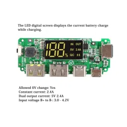 18650 5V 2.4A Lithium, Battery Digital Display, Charging Module Dual, USB Output Band, Display Booster, Mmodule image 2