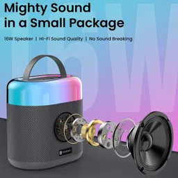 Portronics Dash 3 16W Bluetooth Speaker with Wireless Karaoke Mic image 3