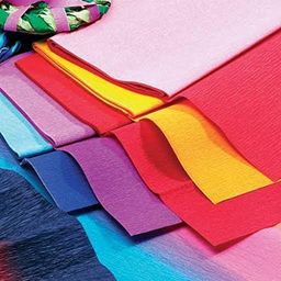 generic RJV Global Crafts Wrinkled Crepe Paper Roll for DIY Flower Making and Wrapping (107cm x 25 cm) - Pack of 10 Sheets Multicolored (10), RJV Global image 3