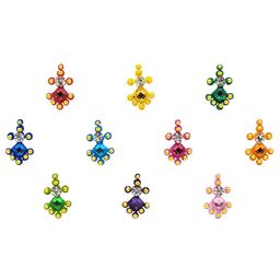 Comet Busters 10 Pcs Embellished Reusable Designer Bindis - Multicoloured image 2