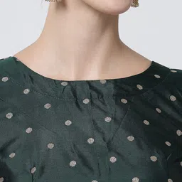 DIVASTRI Green & Red Printed Ready to Wear Lehenga & Unstitched Blouse With Dupatta image 4