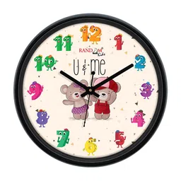 RANDOM Cream-Coloured & Red Printed Contemporary Wall Clock image 2