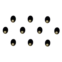 Comet Busters 10 Pcs Embellished Reusable Oval Designer Bindis - Black image 2