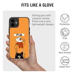 DailyObjects Yellow Offline Stride 2.0 Printed iPhone 12 Mini Back Case image 2