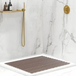 obsessions Beige Striped PVC 24x19 Inches Antiskid Shower Bath Mat-picture-18