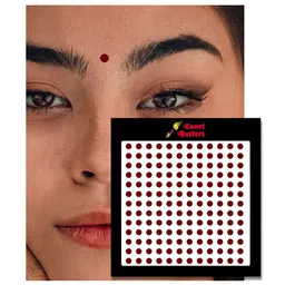 Comet Busters 156 Pcs Reusable Designer Bindis - Maroon image 3