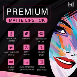 MI FASHION Set of 2 Smudge Free Matte Finish Moisturizing Liquid Lipstick - Red & Brown image 4