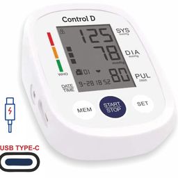 Control D Homely CPort BP Monitor Automatic Accurate Digital Blood Pressure Checking Machine Upper Arm Portable Digital Blood Pressure Monitor BP Machine Power With Micro USB (White, Silver) image 2