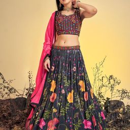 Fusionic Embroidered Sequinned Ready to Wear Lehenga & Blouse With Dupatta image 4