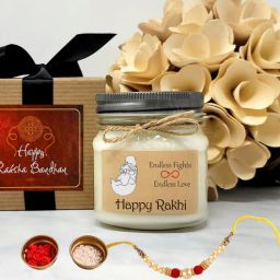 Jasmine White Wax Scented Candles With Raksha Bandhan Gift Set by Aromatic Fables-image-62