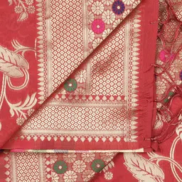 Dupatta Bazaar Floral Woven Design Tasselled Zari Dupatta image 3