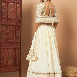 Chhabra 555 Mirror Embellished Flared Lehenga Set & Sequin Embroidered Chinon Dupatta image 2