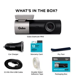 Qubo Smart Dashcam Pro Full HD and 2MP 30 FPS Action Camera with Wide Angle View (Black) image 4