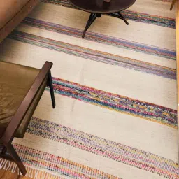 art india Beige Jute & Cotton Hand Woven 5 X 8 Feet Dhurrie-picture-28