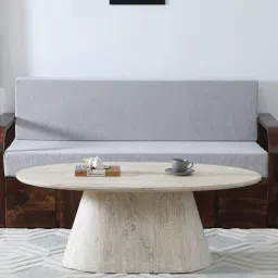 bohemiana from pepperfry Bizerk Solid Wood Coffee Table In Sandblasted White Finish-picture-28