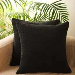 jamio firati Grey Cotton Solid 20x20 inches Cushion Covers (Set of 2)-picture-32