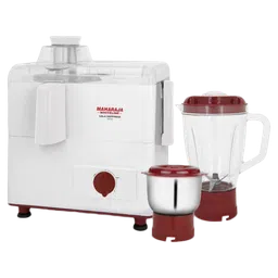 MAHARAJA WHITELINE Gala Happiness 450 Watt 2 Jars Juicer Mixer Grinder (Overload Protection, White/Cherry Red)-image-30