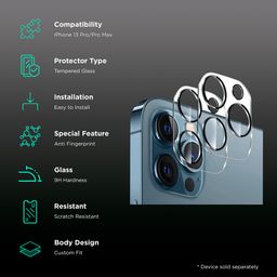 Quix Lens Protector For Apple iPhone 13 Pro/13 Pro Max (Scratch Resistant, QLPAS0009SR, Clear) image 3