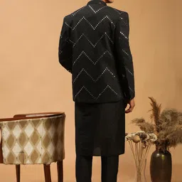 VASTRAMAY Men Regular Mirror Work Kurta with Pyjamas & With Dupatta image 2