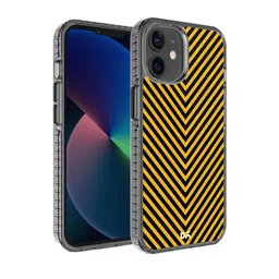 DailyObjects Yellow & Black V Ochre Stride Printed iPhone 12 Mini Back Case-23