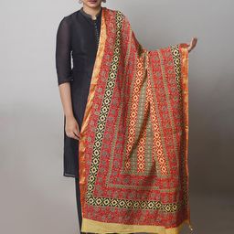 Unnati Silks Ethnic Motifs Printed Pure Cotton Dupatta-18